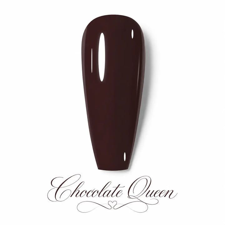 Vernis gel Chocolate Queen Beauty Distribution, teinte chocolat brun intense effet glossy, 