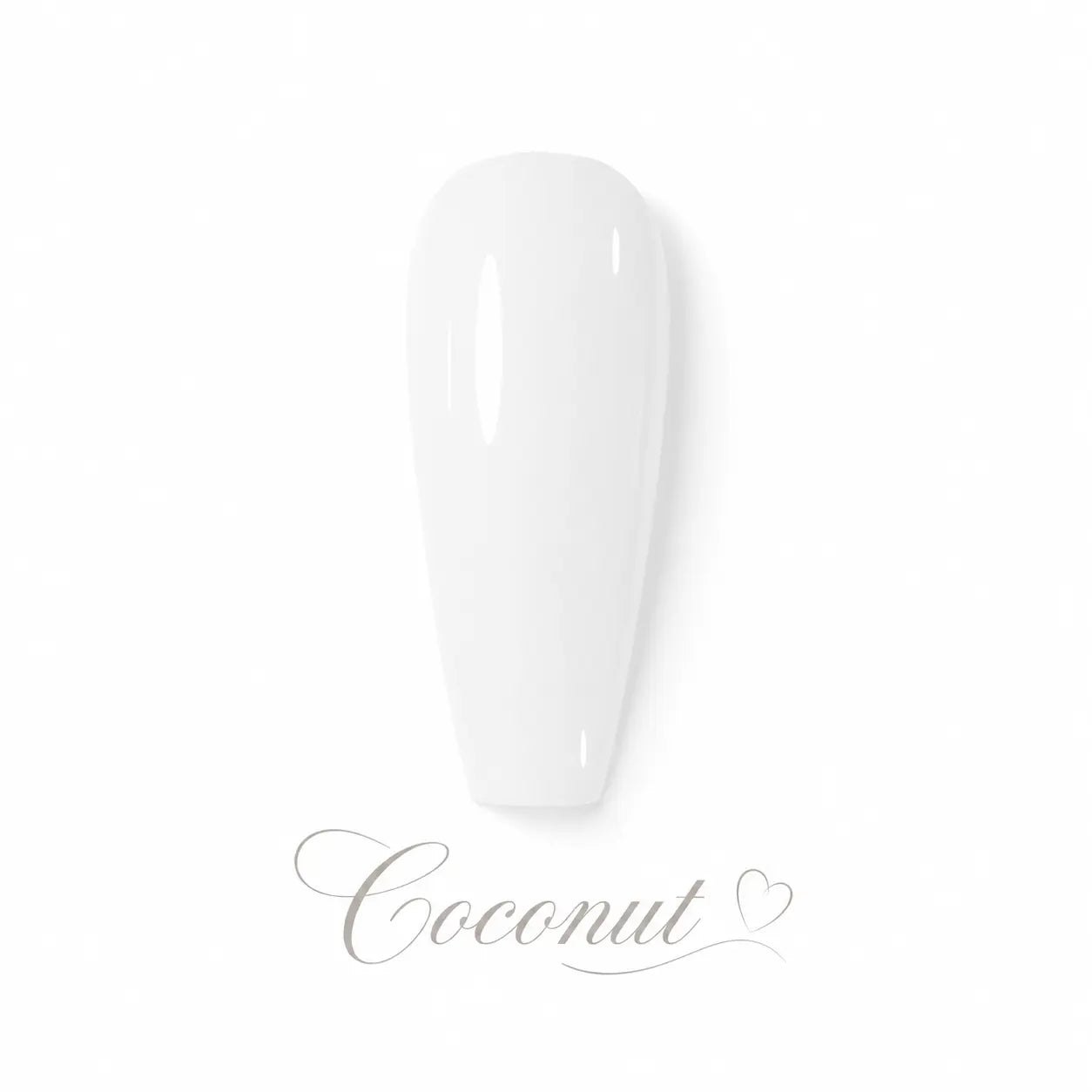 Vernis gel Coconut CD56 Beauty Distribution, teinte blanc laiteux effet glossy, capsule couleur sur fond blanc pour manucure professionnelle UV/LED.