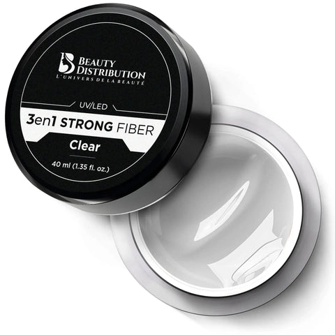 3en1 Strong Fiber Clear – Gel de Construction Fibre de Verre & Thixotrope (Sans Limage) Beauty Distribution