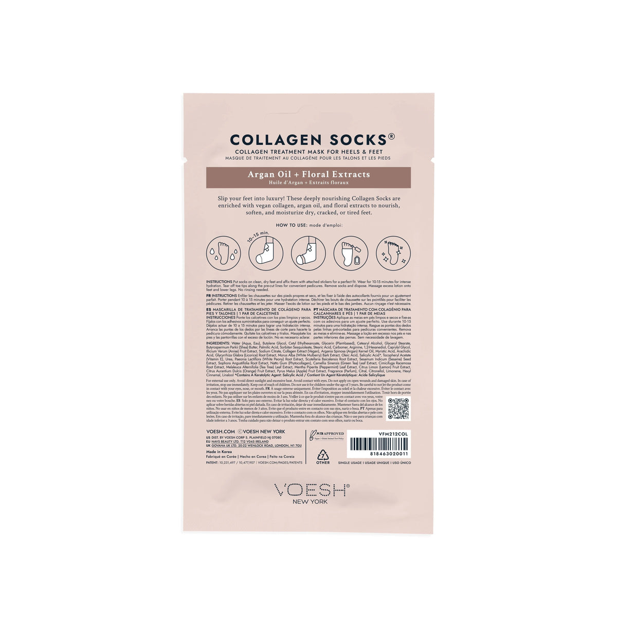 Chaussettes au Collagène Voesh - Argan Oil - Beauty Distribution