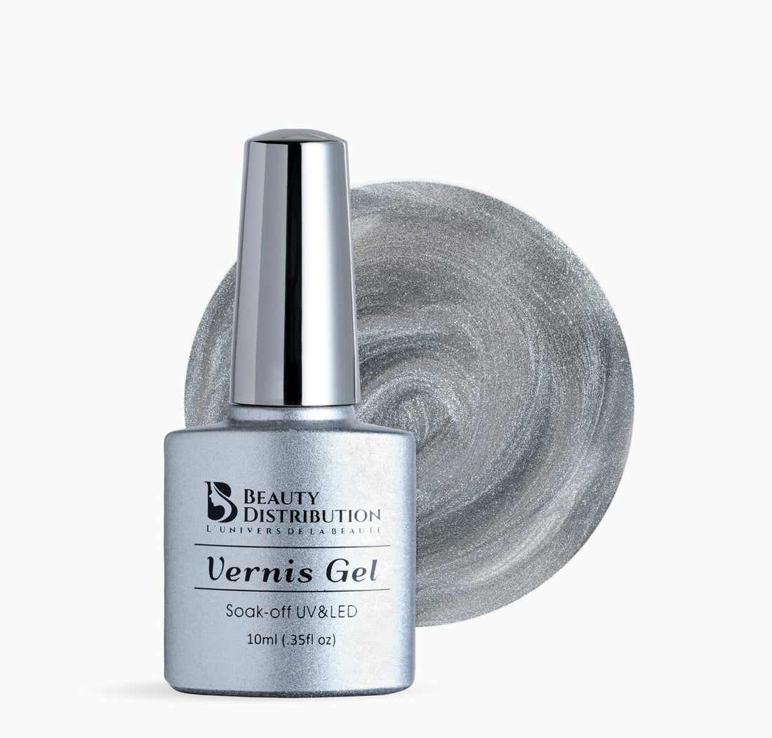 Gel Polish Platinium Silver Nacré D094