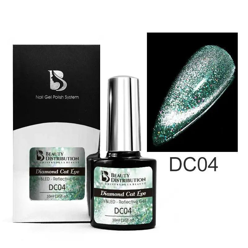 Vernis Semi-Permanent Diamond Cat Eye – DC04 Émeraude Boréale Beauty Distribution