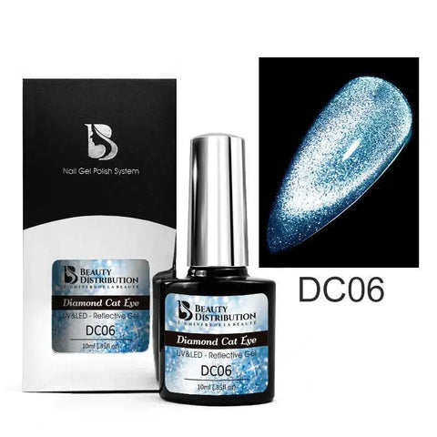 Vernis Semi-Permanent Diamond Cat Eye – DC06 Éclat Bleu Polaire Beauty Distribution