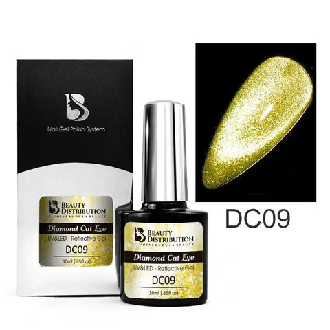Vernis Semi-Permanent Diamond Cat Eye – DC09 Or Pur Solaire Beauty Distribution