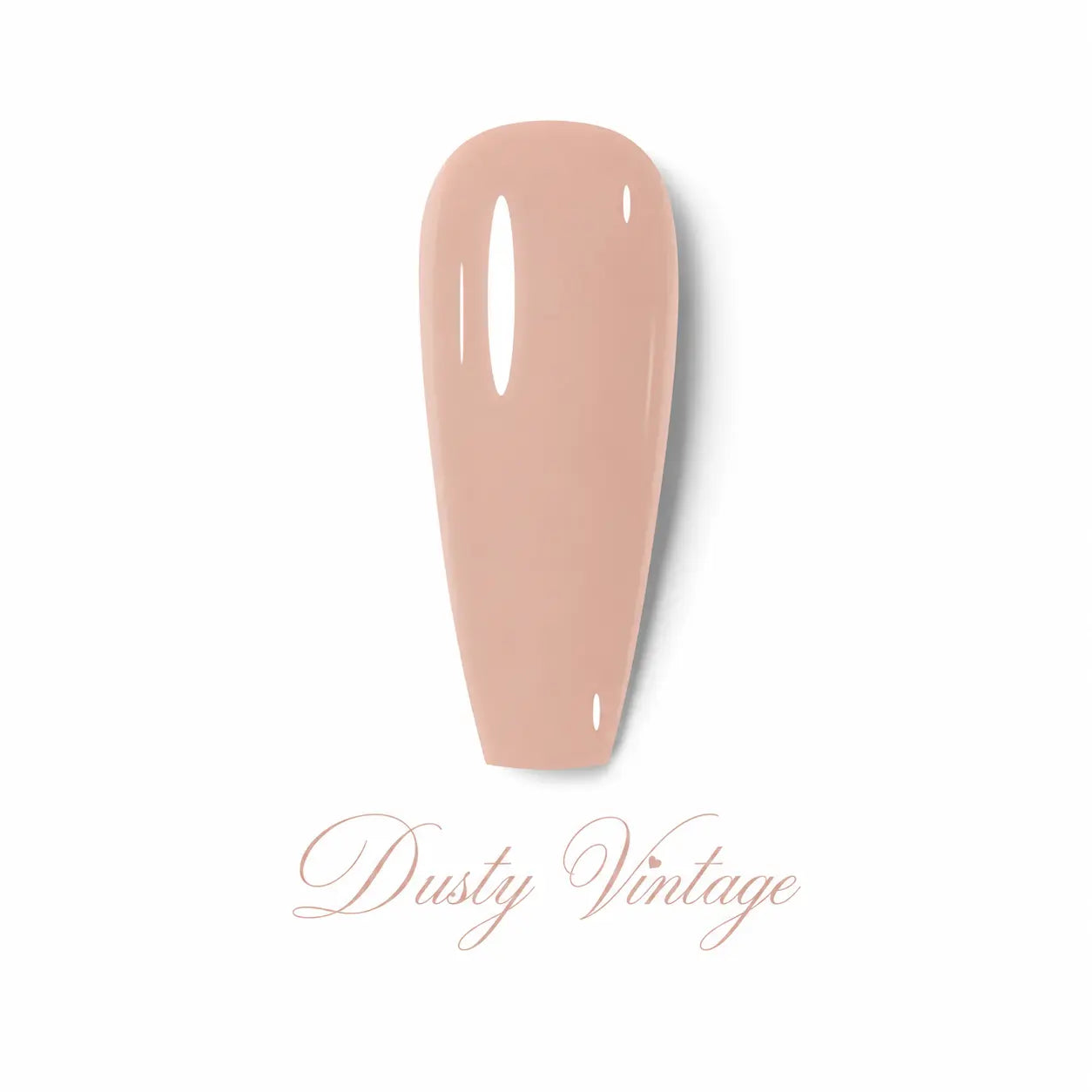 
Vernis gel Dusty Vintage Beauty Distribution, teinte nude beige rosé effet glossy, capsule couleur sur fond blanc pour manucure professionnelle UV/LED.
