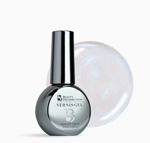 Vernis Semi-Permanent E112 – Milky Shimmer / Blanc Nacré Irisé – UV/LED (10ml) Beauty Distribution
