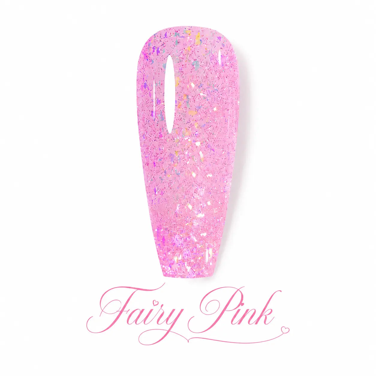 Vernis gel pailleté Fairy Pink Beauty Distribution – gel UV LED rose glitter avec capsules scintillantes, finition brillante, flacon 10 ml