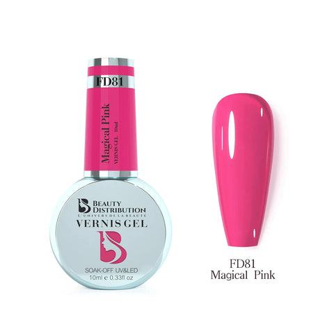 Vernis Semi-Permanent FD81 – Magical Pink : L’Éclat Cristallin Effet Vitrail Beauty Distribution