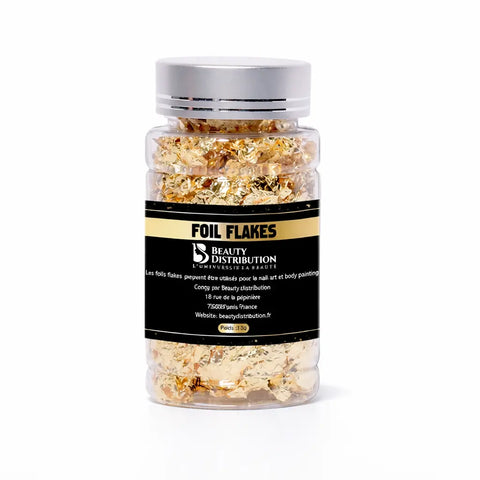 Foil Flakes Gold 3,5g  Feuilles d'Or Nail Art Professionnel  Beauty Distribution