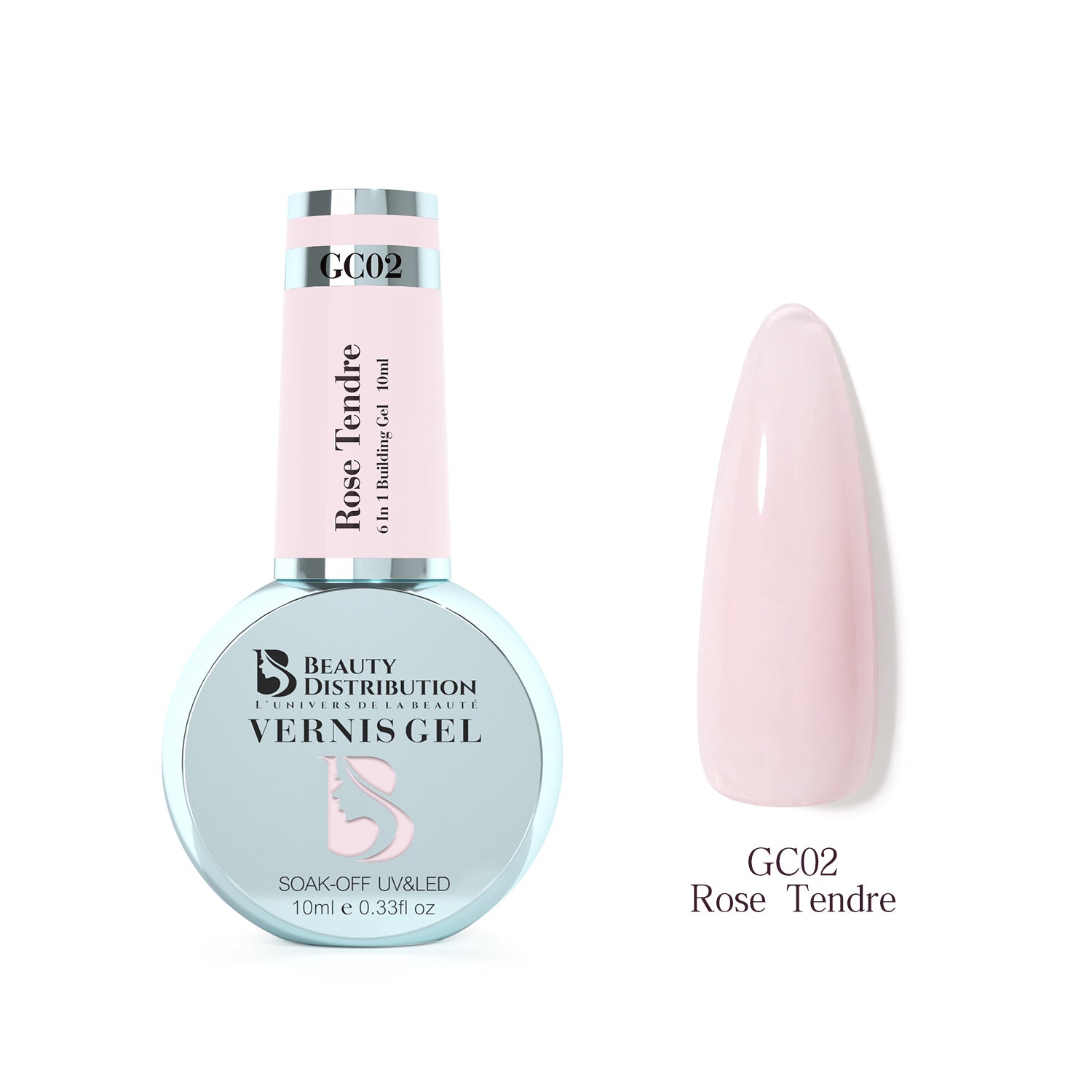 Gel de Construction Rapide – Rose Tendre GC02 (10ml)