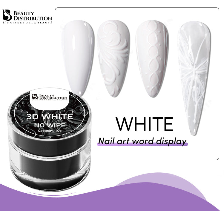 Gel 3D Blanc Sans Résidu (No Wipe) 10g