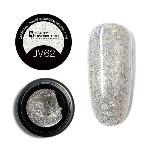 Gel Paint JV62  Argent Holographique Haute Densité Beauty Distribution