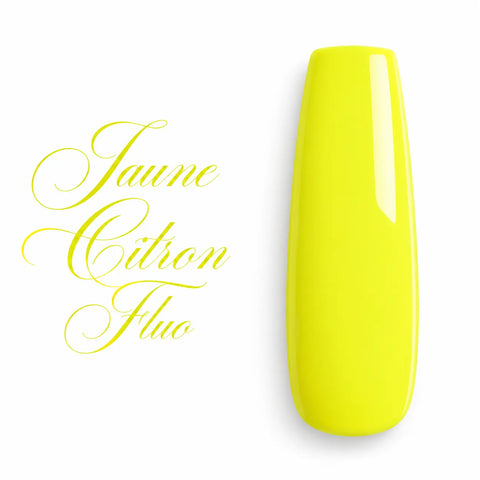 Capsule ballerine Jaune Citron Fluo ultra brillante, teinte néon intense pour vernis gel UV LED et manucure professionnelle Beauty Distribution.
