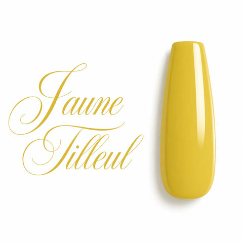 Capsule d’ongle ballerine Jaune Tilleul, finition ultra brillante et crémeuse, nuancier professionnel de vernis semi-permanent et gel UV pour manucure.