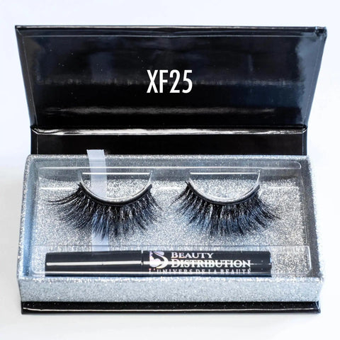 Kit Faux-Cils Aimantés XF25 & Eyeliner Magnétique Effet Mink Naturel