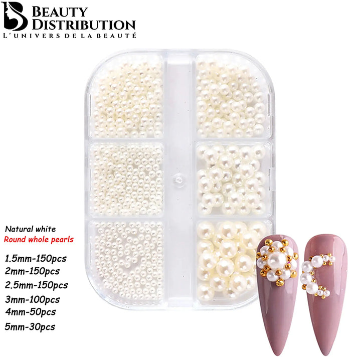Kit Perles Nail Art Natural White