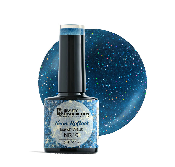 Vernis Semi-Permanent NR10 – Neon Reflect : Le Bleu Abyssal Étincelant Beauty Distribution