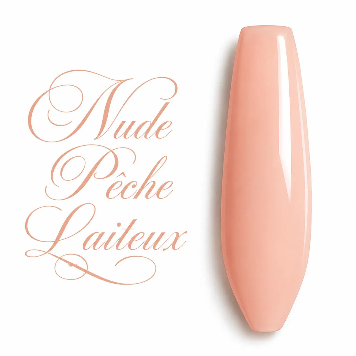 Vernis semi-permanent B091 nude pêche laiteux : aperçu de la couleur sur une capsule ballerine.