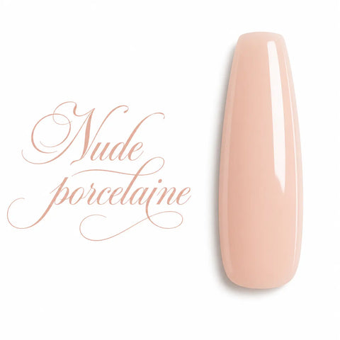 Capsule d’ongle ballerine longue couleur Nude Porcelaine, finition ultra brillante et crémeuse, nuancier professionnel pour vernis gel UV et semi-permanent Beauty Distribution.