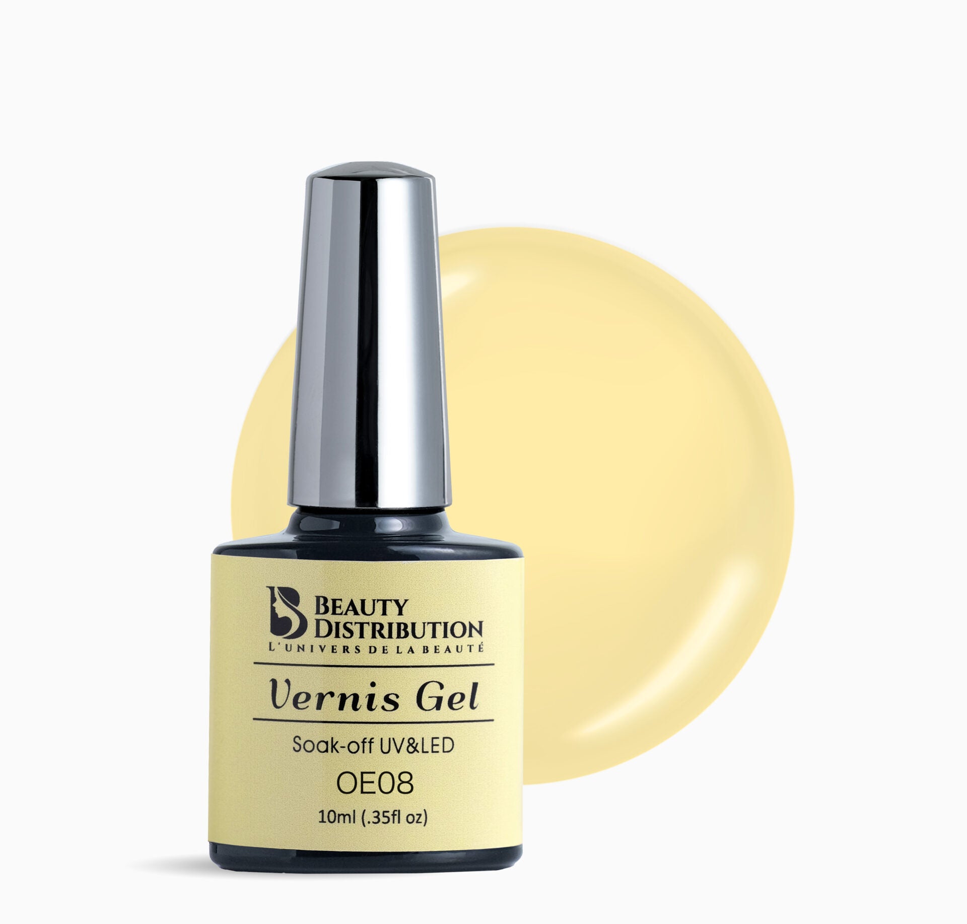 Vernis Semi-Permanent OE08 Beauty Distribution  Jaune Pastel Pigmenté 10ml