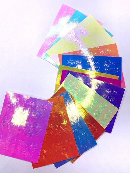 13 Geometric pattern stickers (holographic)