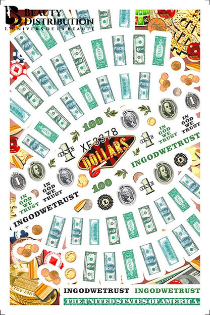 Stickers autocollants motif dollars