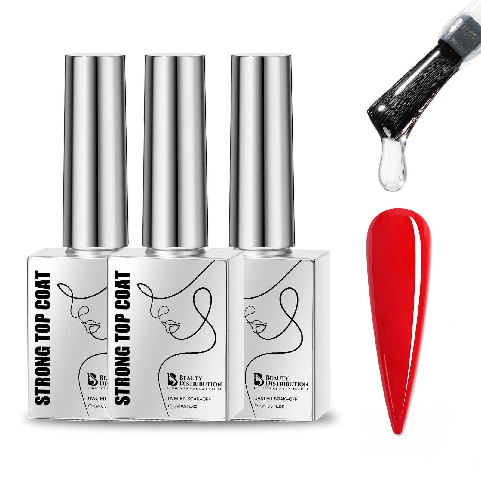 Strong Top Coat UV/LED Ultra Brillant sans résidu