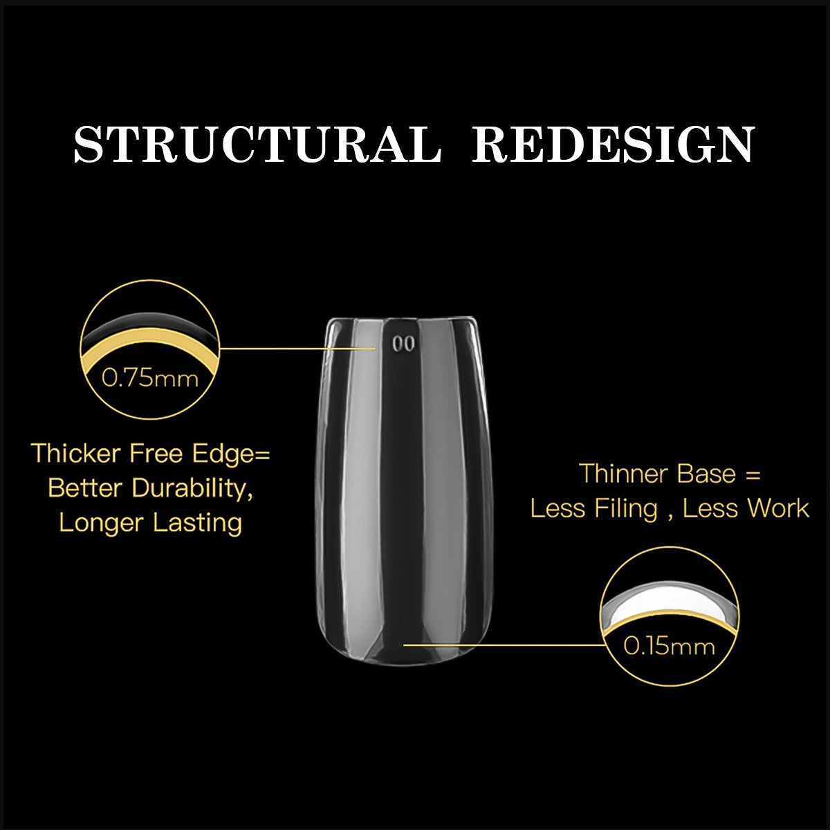 Capsules Prémium Ongles Gel Carrées XXL Courbure Prononcée - Kit Pro 600 pcs Gel X