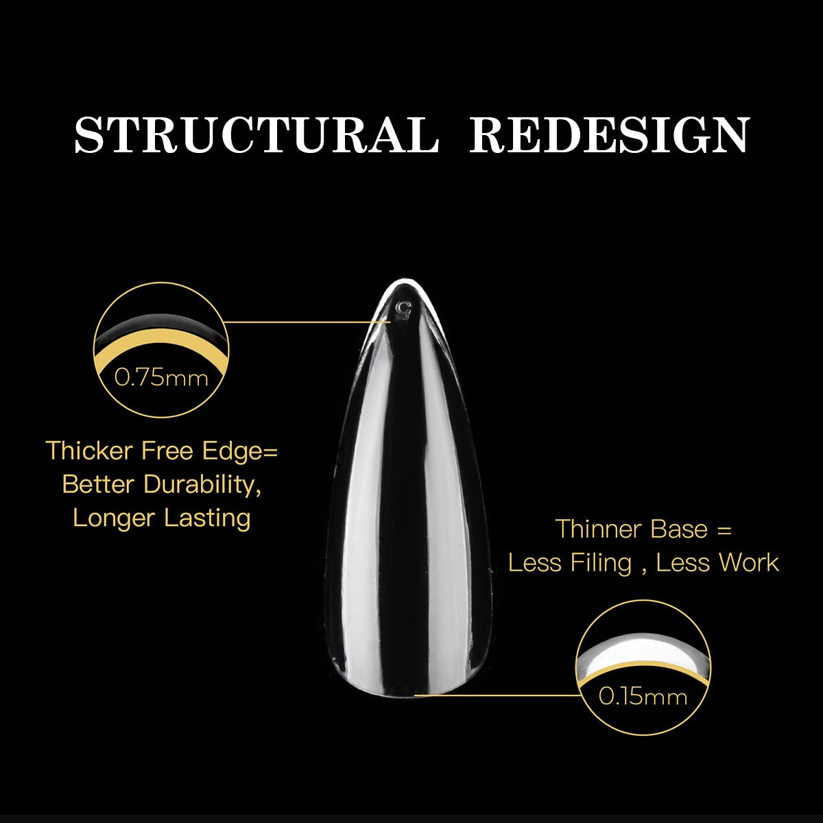 Capsules Stiletto Premium  XXL-Pro (600 unités) Gel X