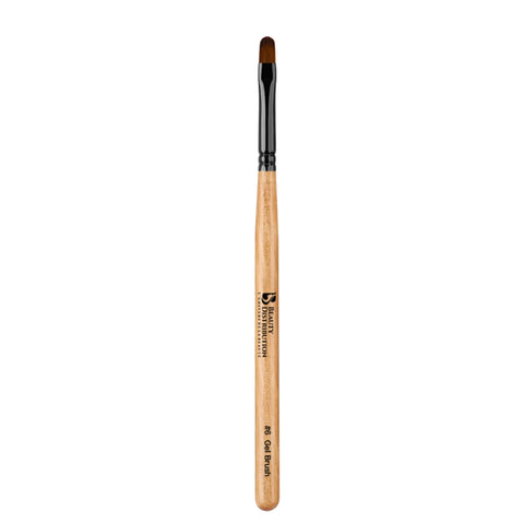 Pinceau gel numéro 6 professionnel manche bois Beauty Distribution pour construction d'ongles.