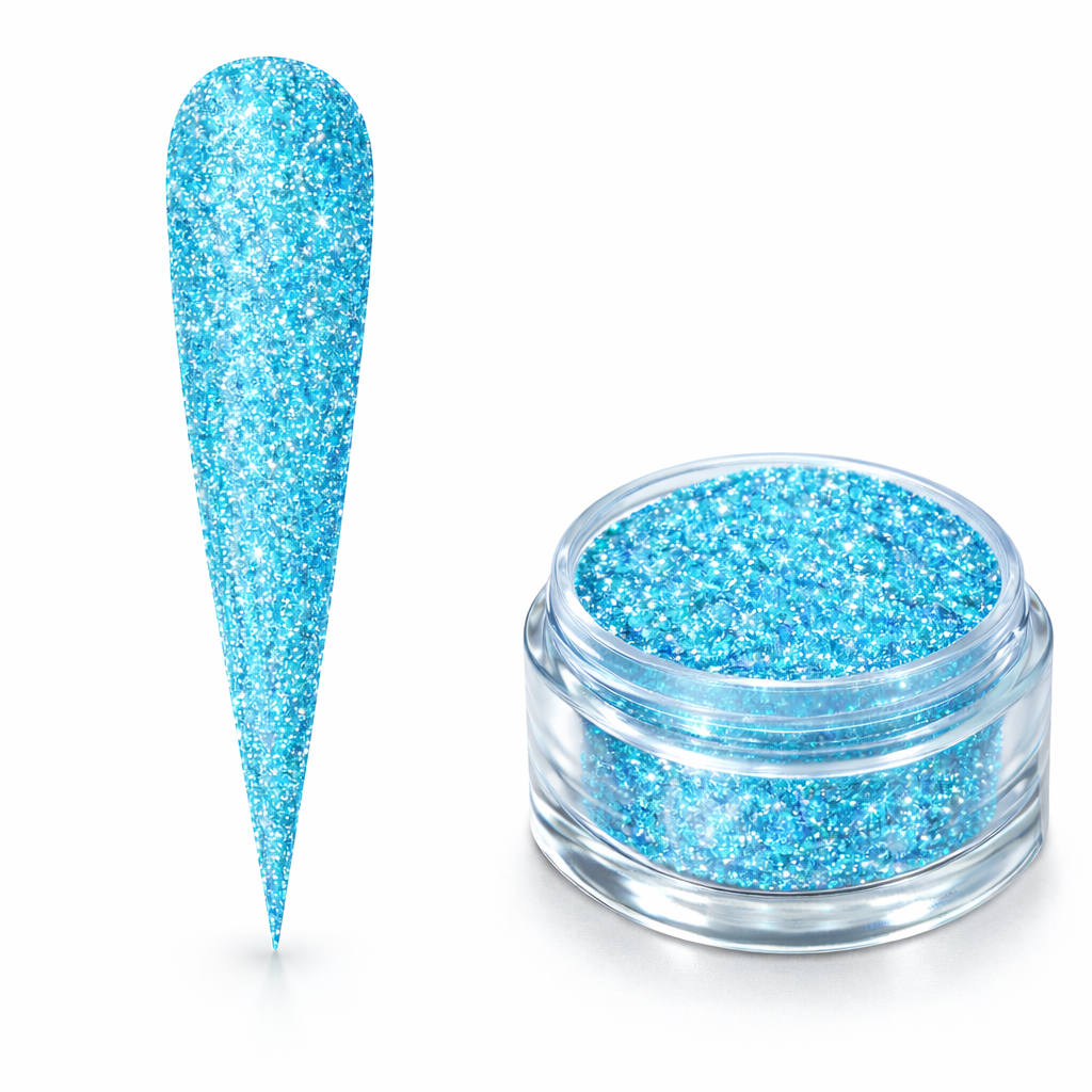 Reflective Glitter Light Blue 5g Effet Flash Nail Art Beauty Distribution