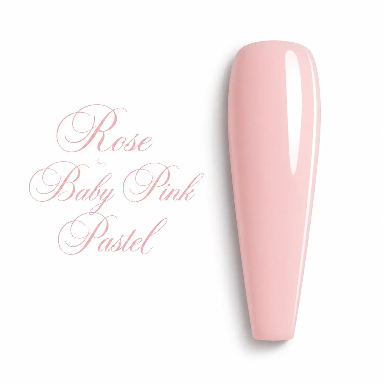 Capsule d’ongle ballerine Rose Baby Pink Pastel, teinte rose laiteuse douce et lumineuse, finition ultra brillante effet gel UV, visuel nuancier professionnel pour vernis semi-permanent Beauty Distribution.