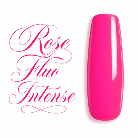 Capsule d’ongle ballerine Rose Fluo Intense, gel UV rose néon ultra brillant pour manucure professionnelle et vernis semi-permanent.
