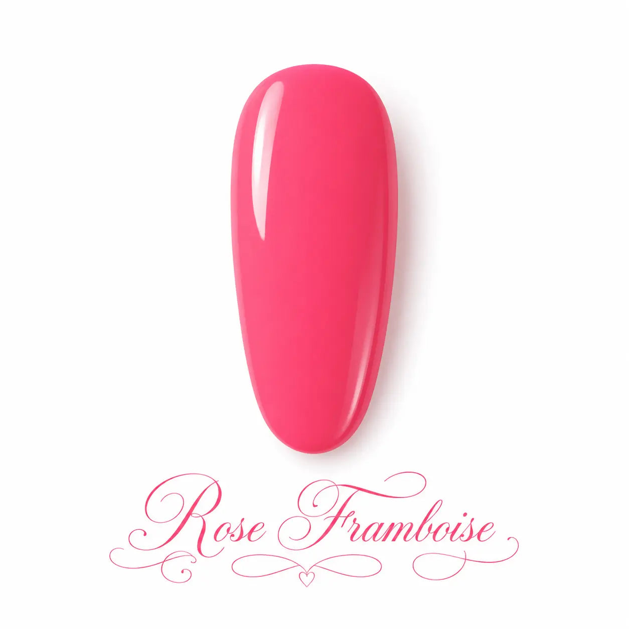 Vernis gel Rose Framboise Beauty Distribution, teinte rose framboise intense sur capsule glossy, finition brillante professionnelle pour manucure féminine, chic et lumineuse.