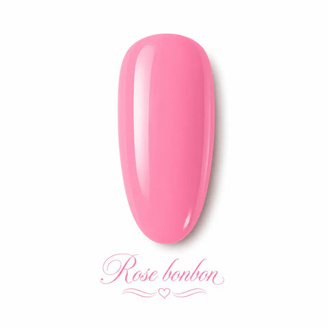 Vernis gel Rose Bonbon Beauty Distribution sur capsule, teinte rose candy lumineuse avec effet gel ultra brillant, parfait pour des ongles girly, élégants et une manucure professionnelle tendance.