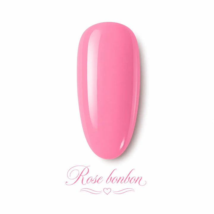 Vernis gel Rose Bonbon Beauty Distribution sur capsule, teinte rose candy lumineuse avec effet gel ultra brillant, parfait pour des ongles girly, élégants et une manucure professionnelle tendance.