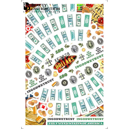 Stickers Ongles Dollars - Nail Art Luxe &amp; Casino | Qualité Pro 2026