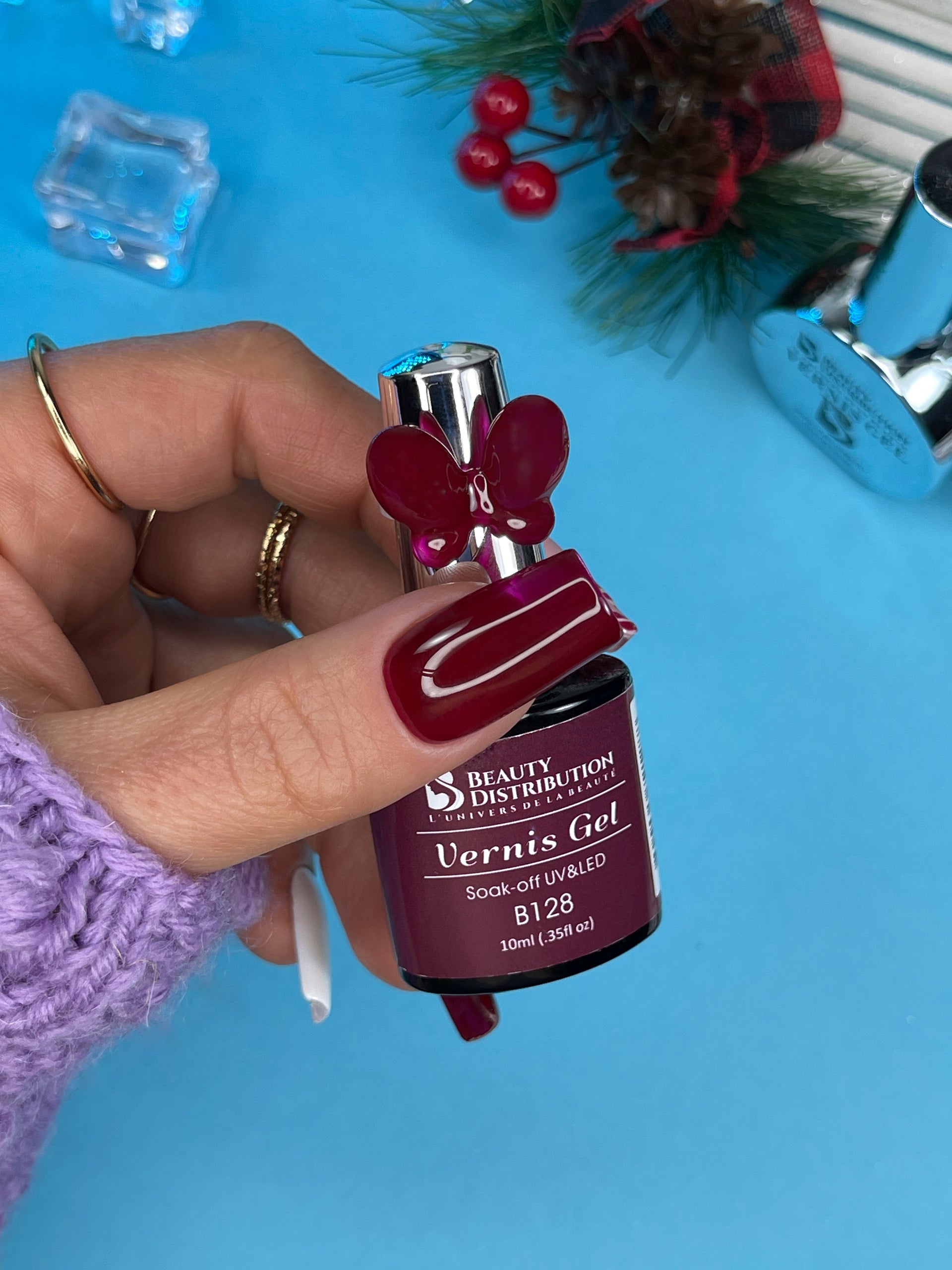 Vernis Gel B128  L’Élégance Absolue d’un Rouge Amarante