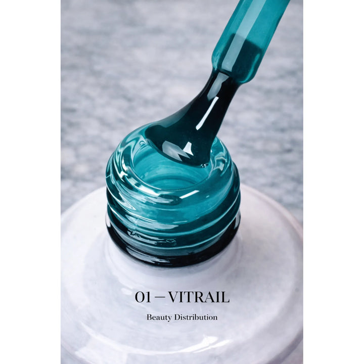 Vernis Gel UV/LED Vitrail Bleu Azur Translucide N°01