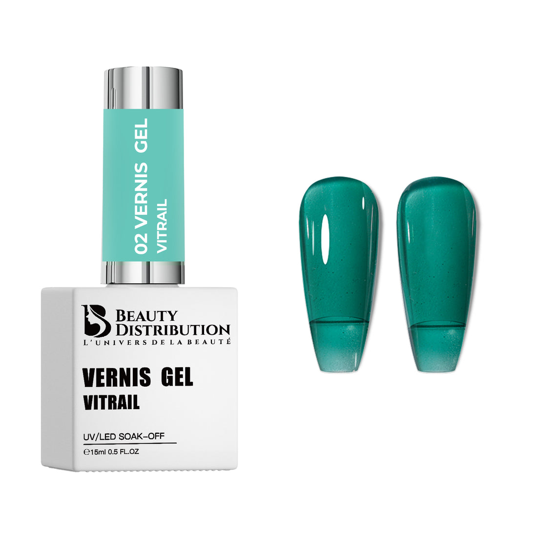 Vernis Gel UV/LED Vitrail Vert Émeraude 