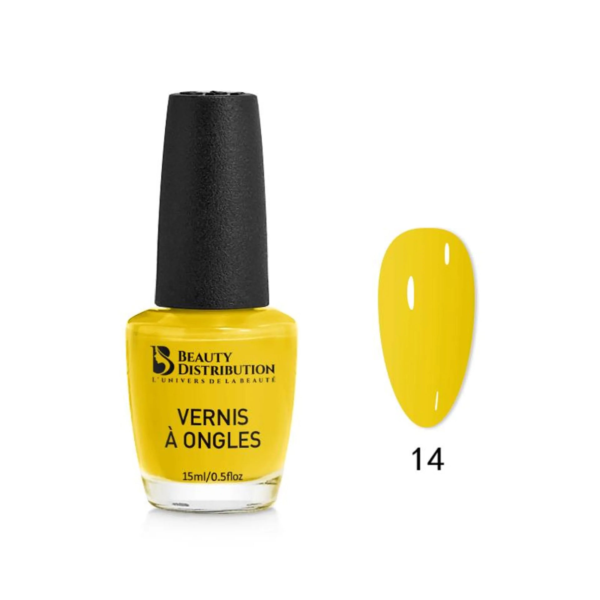 Vernis à Ongles Beauty Distribution n°14  Jaune Solaire Éclatant (15ml)