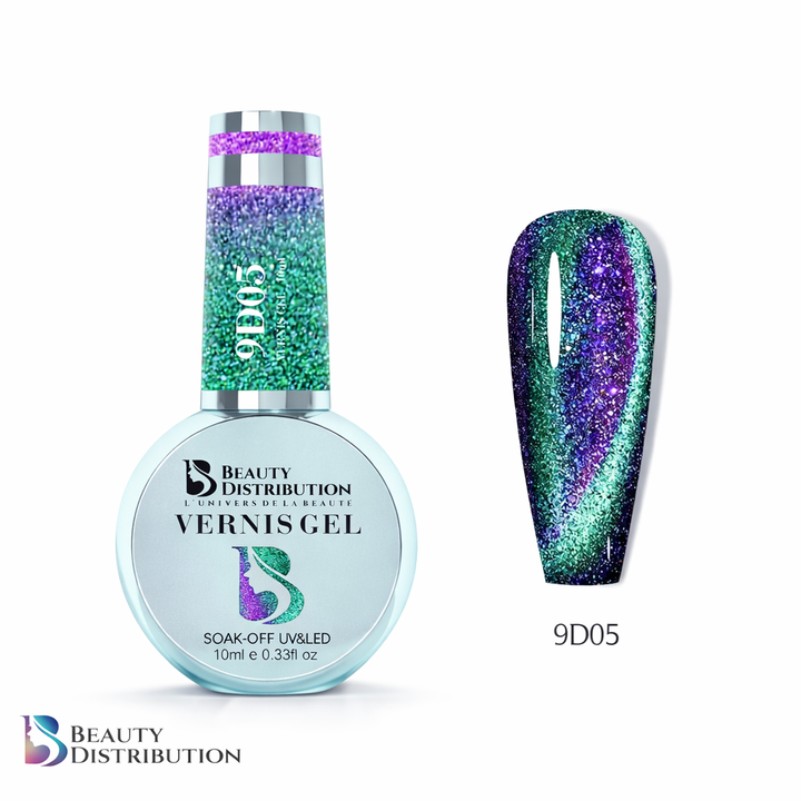 Vernis Semi-Permanent 9D05 Reflets Boréals Teal Violet