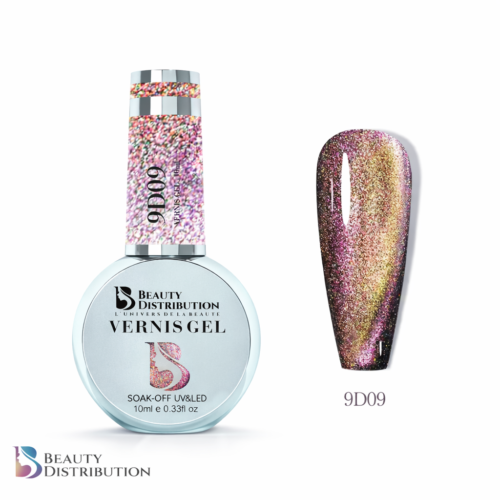 Vernis Semi-Permanent 9D09 Multi Reflets Holo-Magnétiques