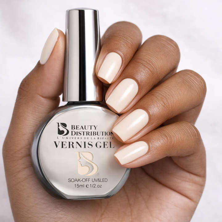 Vernis Semi-Permanent B285  Blanc Cassé Ivoire & Crème UV/LED