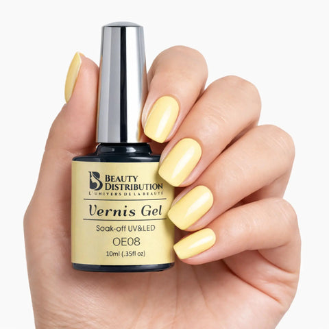 Vernis Semi-Permanent OE08 Beauty Distribution  Jaune Pastel Pigmenté 10ml - Beauty Distribution