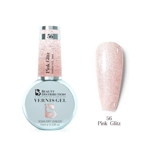 Vernis Semi-Permanent n°56  Pink Glitz (10ml)