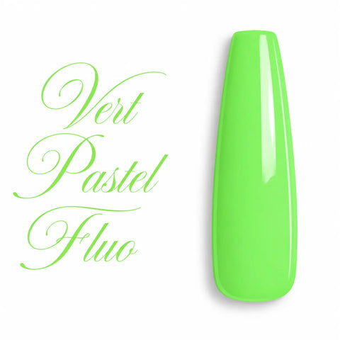 Capsule d’ongle ballerine Vert Pastel Fluo ultra brillante, nuancier professionnel pour vernis semi-permanent et gel UV Beauty Distribution.