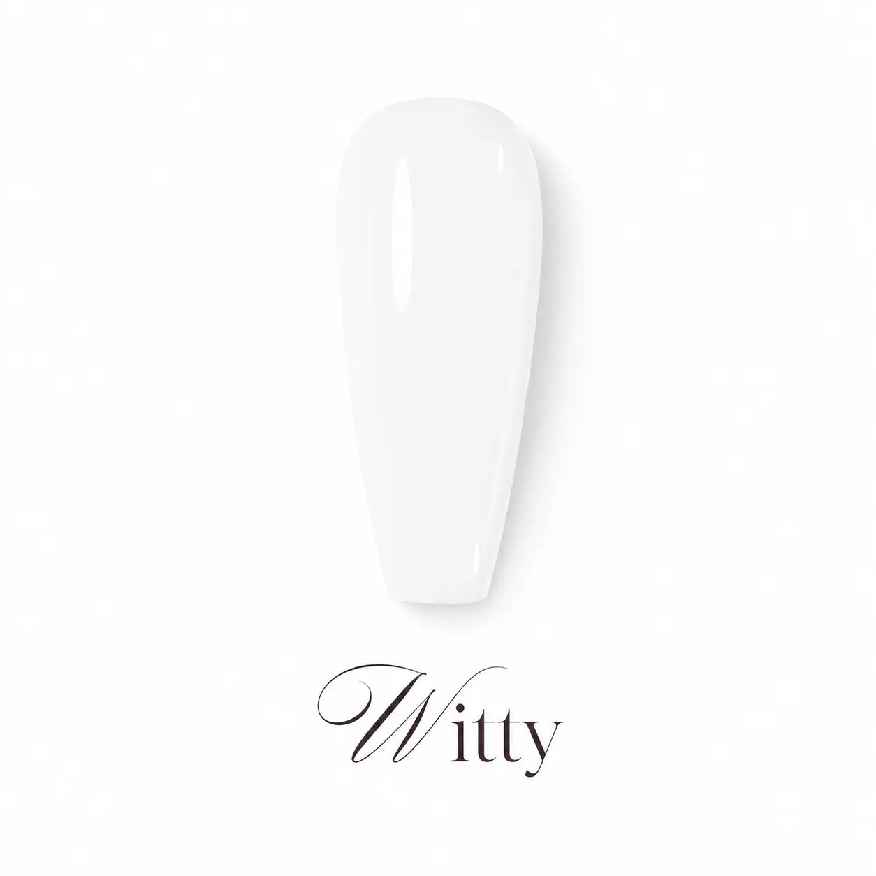 Vernis gel Witty CD55 Beauty Distribution, teinte blanc pur effet glossy, capsule couleur sur fond blanc pour manucure professionnelle UV/LED.