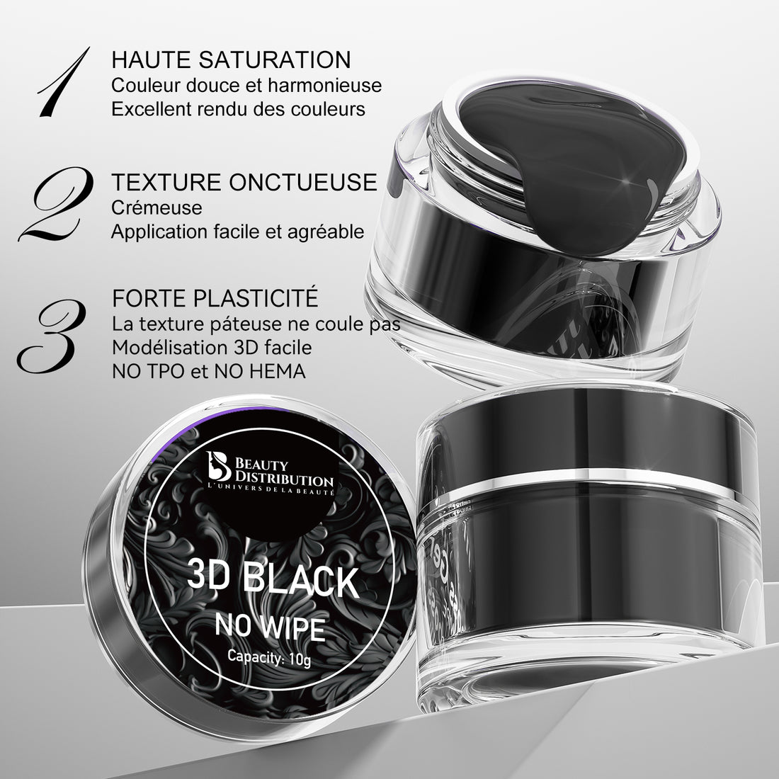 Gel 3D Noir Sans Résidu 10 Grammes