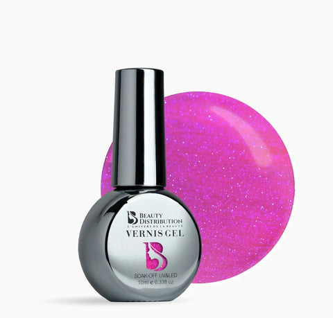 Vernis Semi-Permanent B468 Rose Néon Iridescent 10ml Beauty Distribution